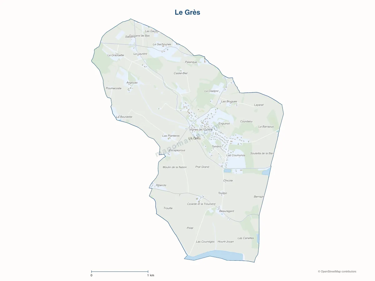Carte de Le Grès à personnaliser