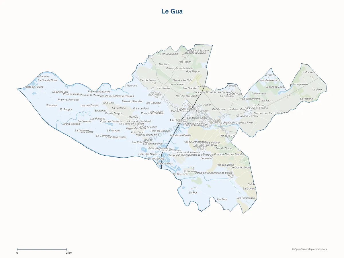 Carte de Le Gua à personnaliser
