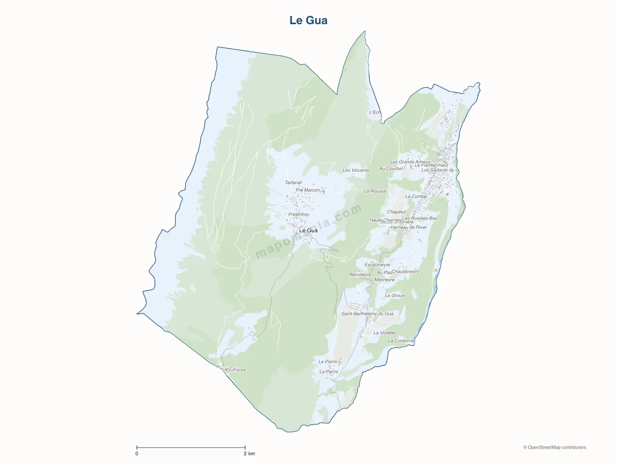 Carte de Le Gua à personnaliser