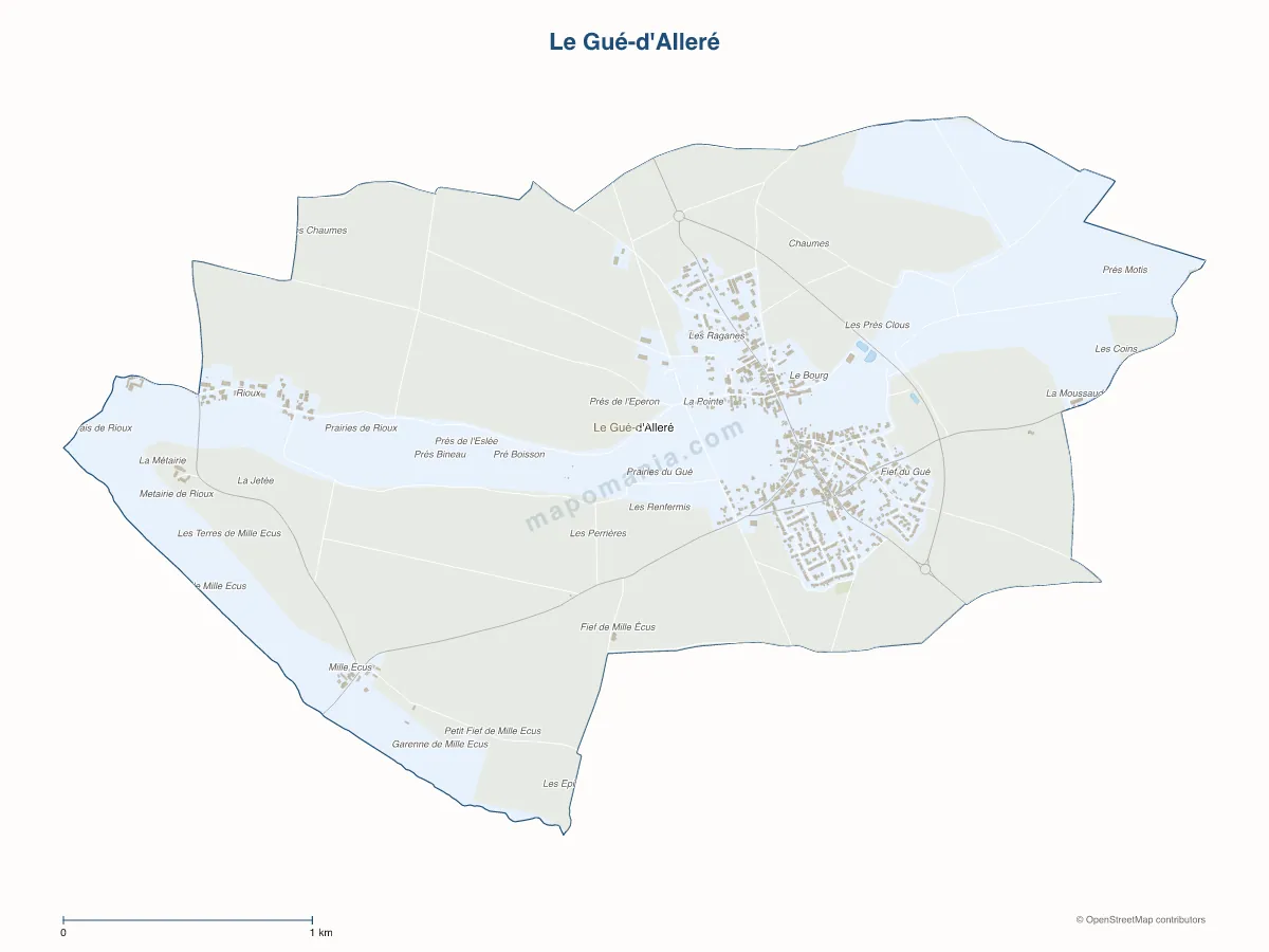 Carte de Le Gué-d'Alleré à personnaliser