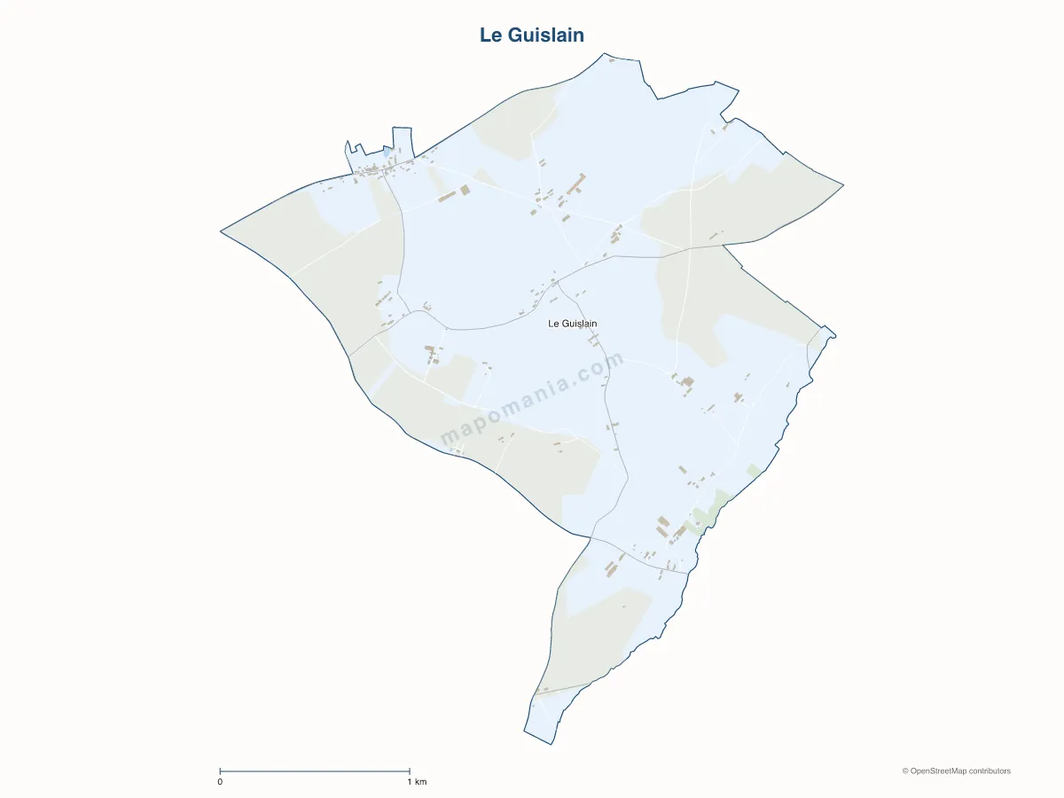 Carte de Le Guislain à personnaliser