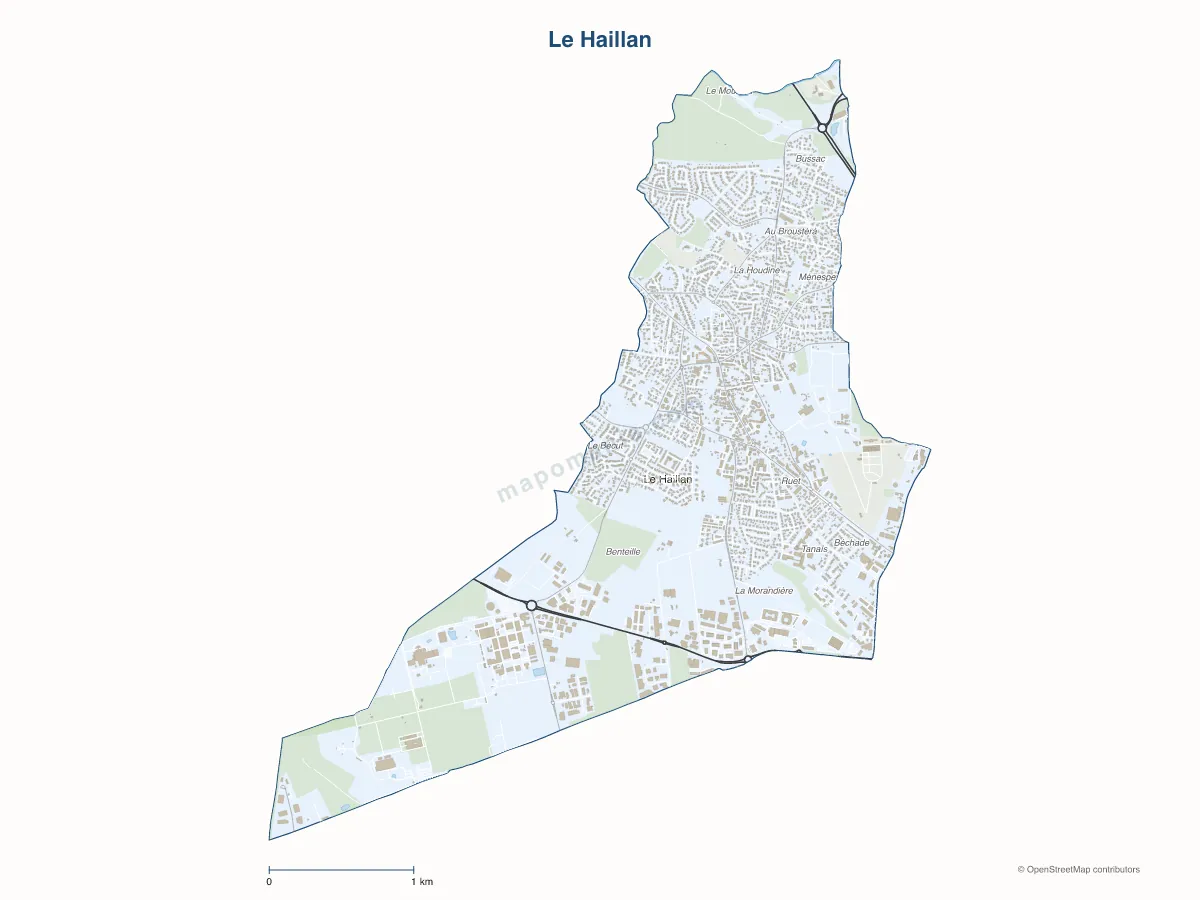 Carte de Le Haillan à personnaliser