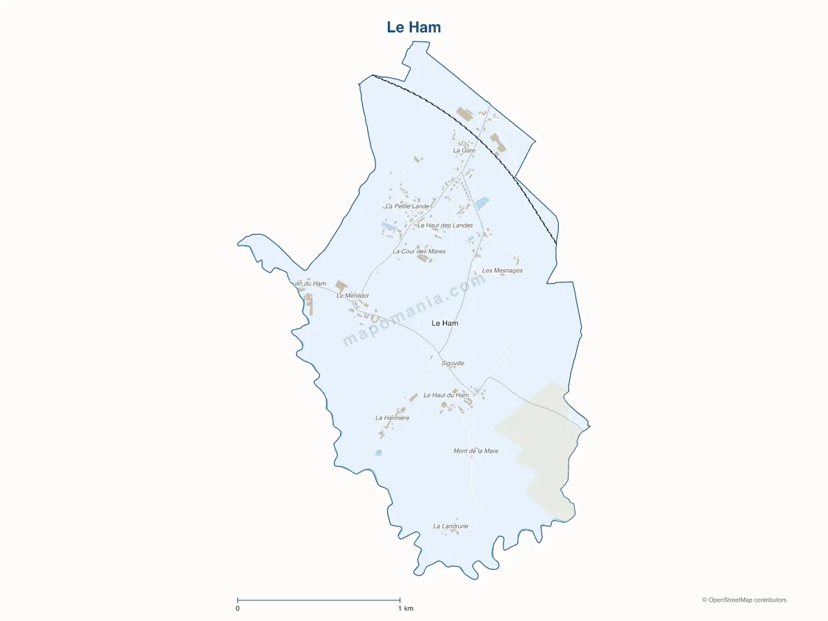 Carte de Le Ham à personnaliser