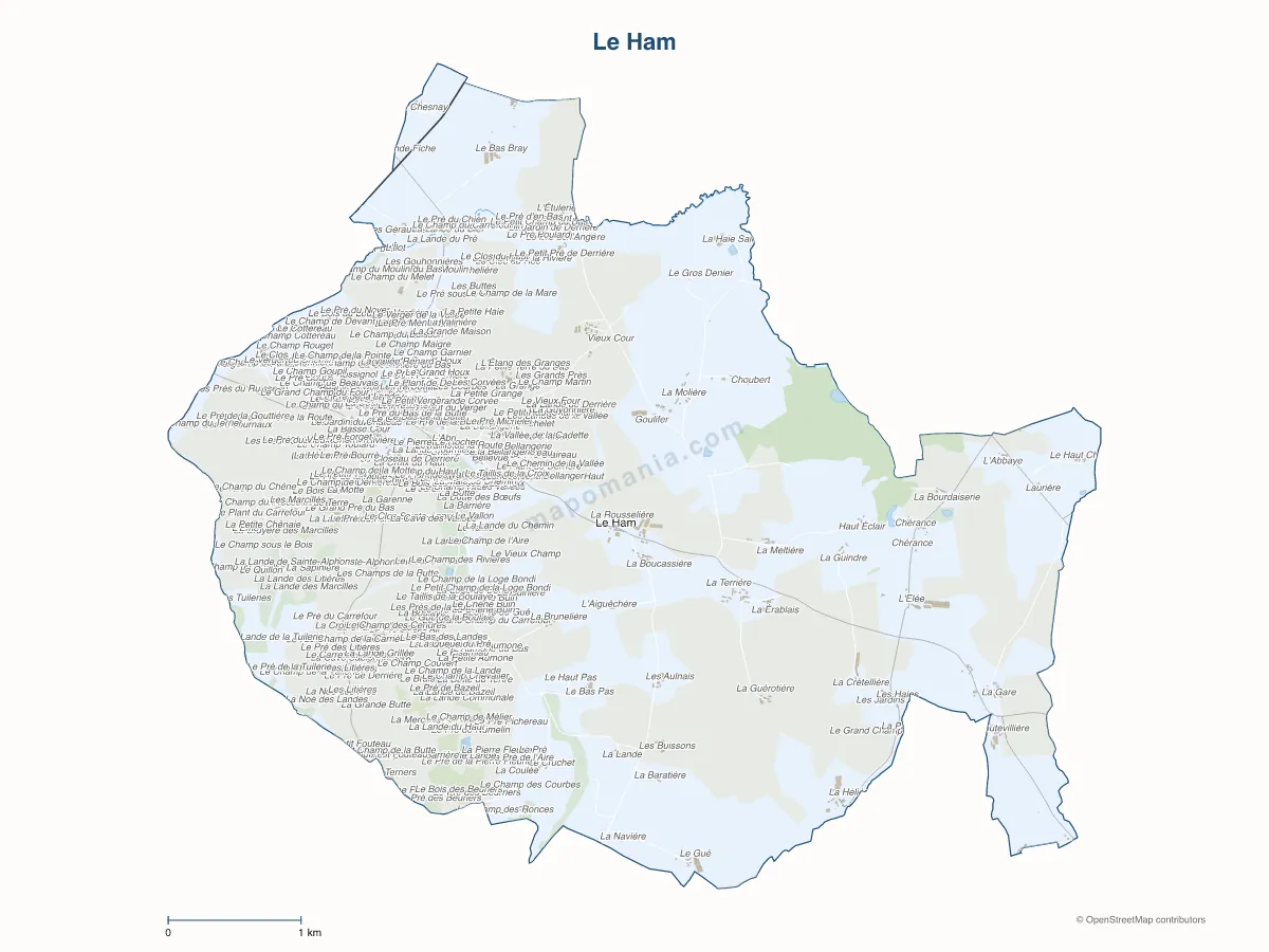 Carte de Le Ham à personnaliser