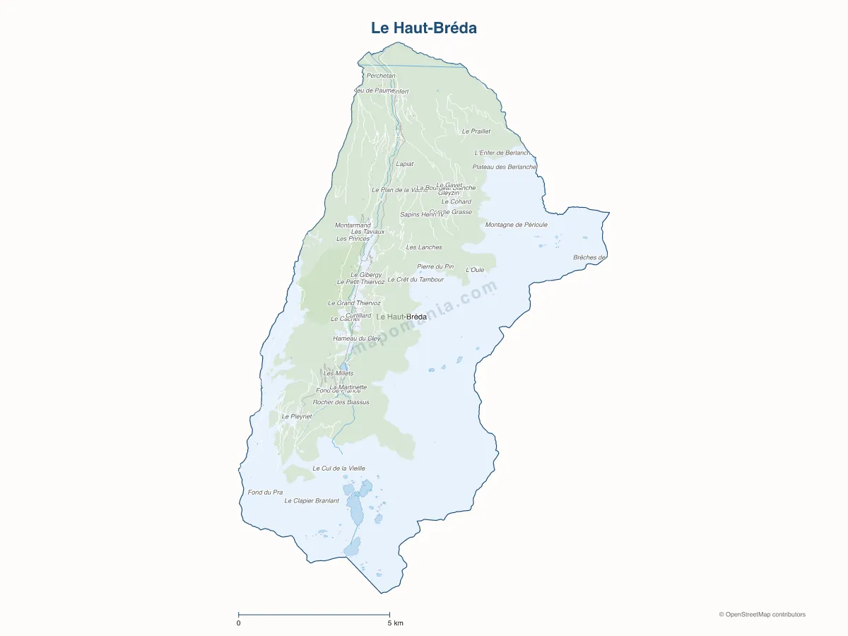 Carte de Le Haut-Bréda à personnaliser