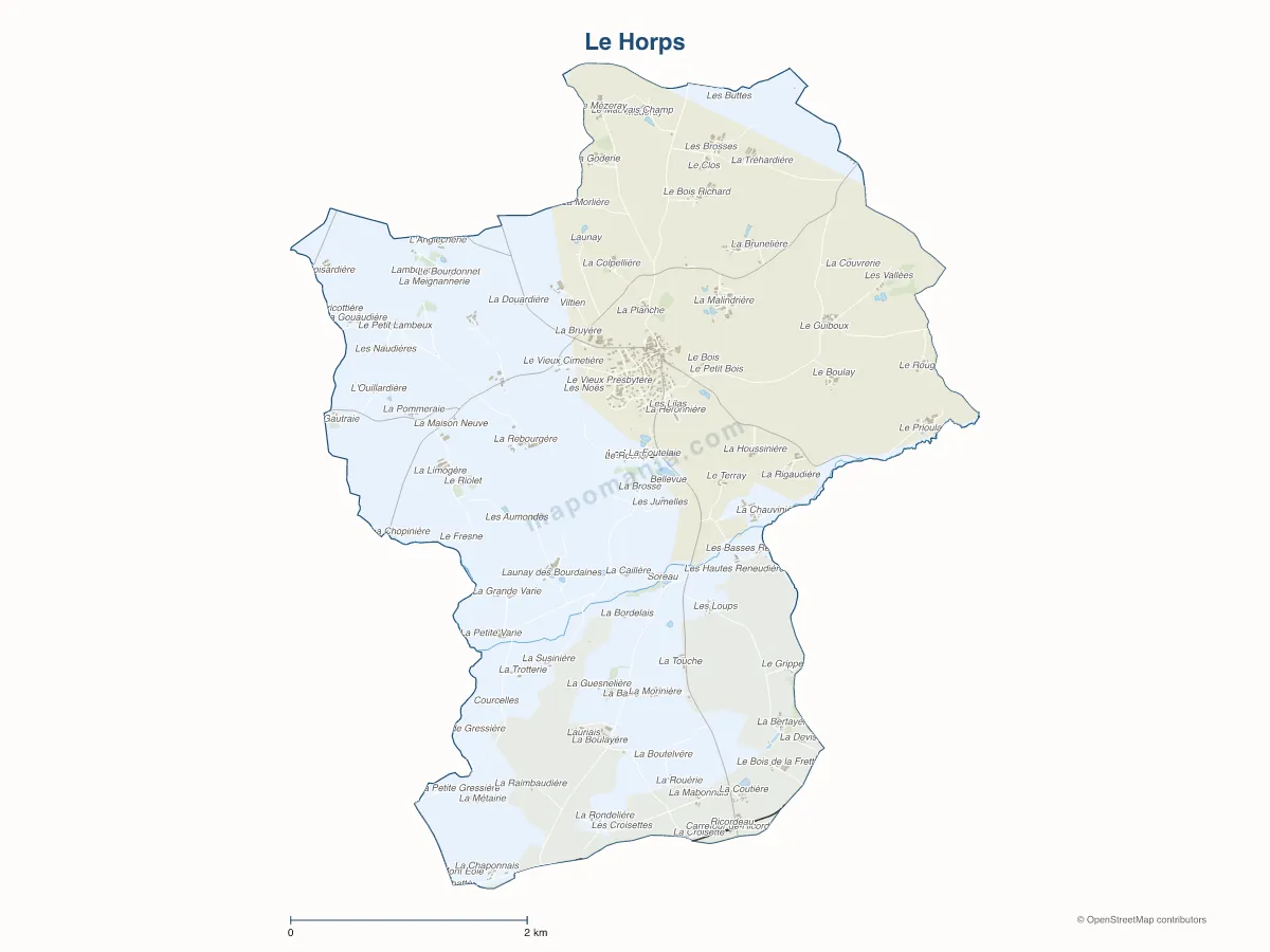 Carte de Le Horps à personnaliser