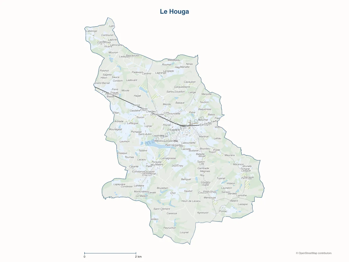 Carte de Le Houga à personnaliser