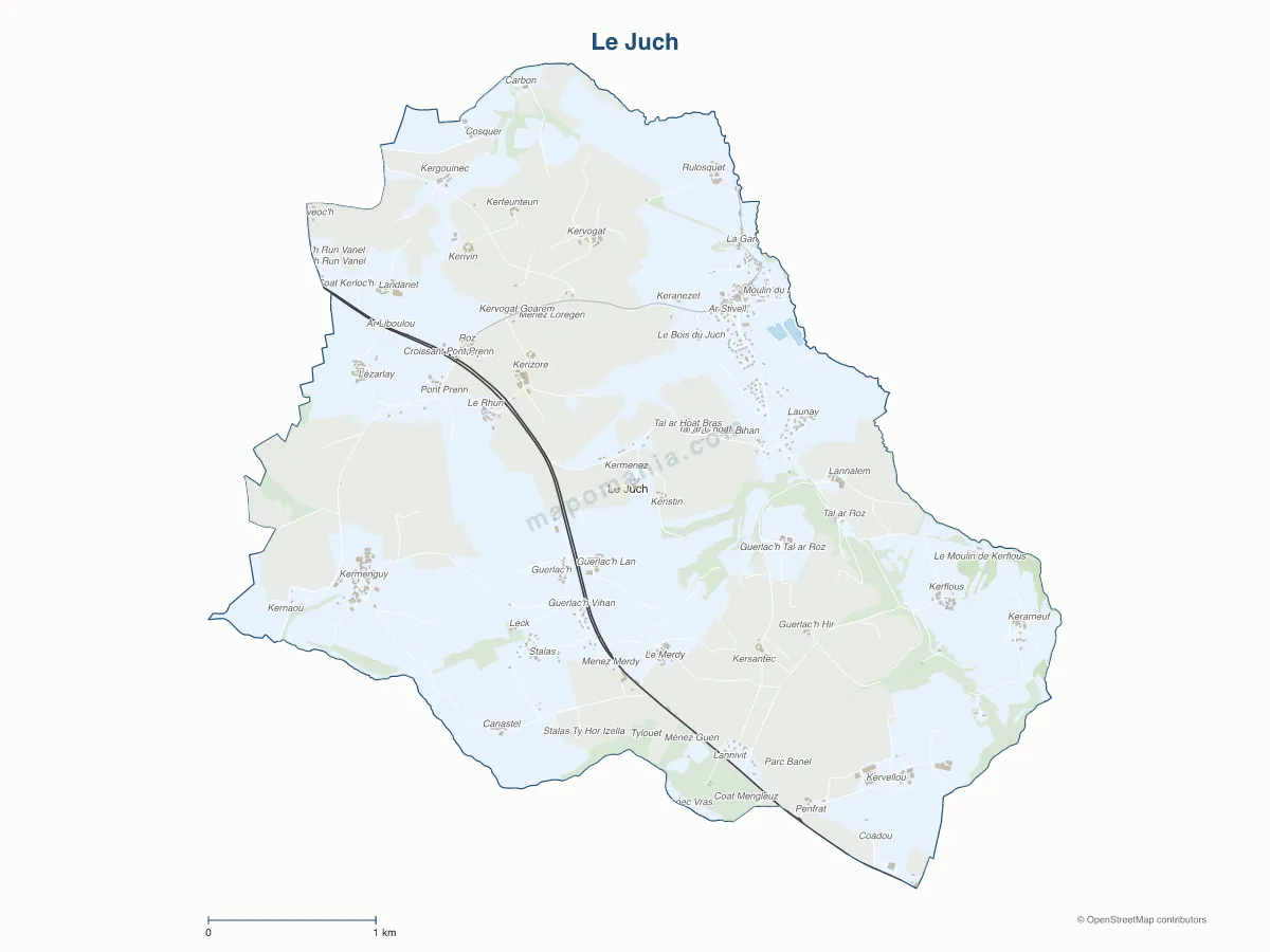 Carte de Le Juch à personnaliser