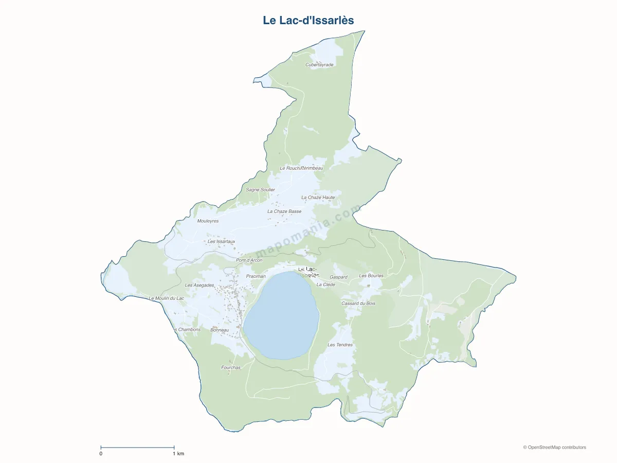 Carte de Le Lac-d'Issarlès à personnaliser
