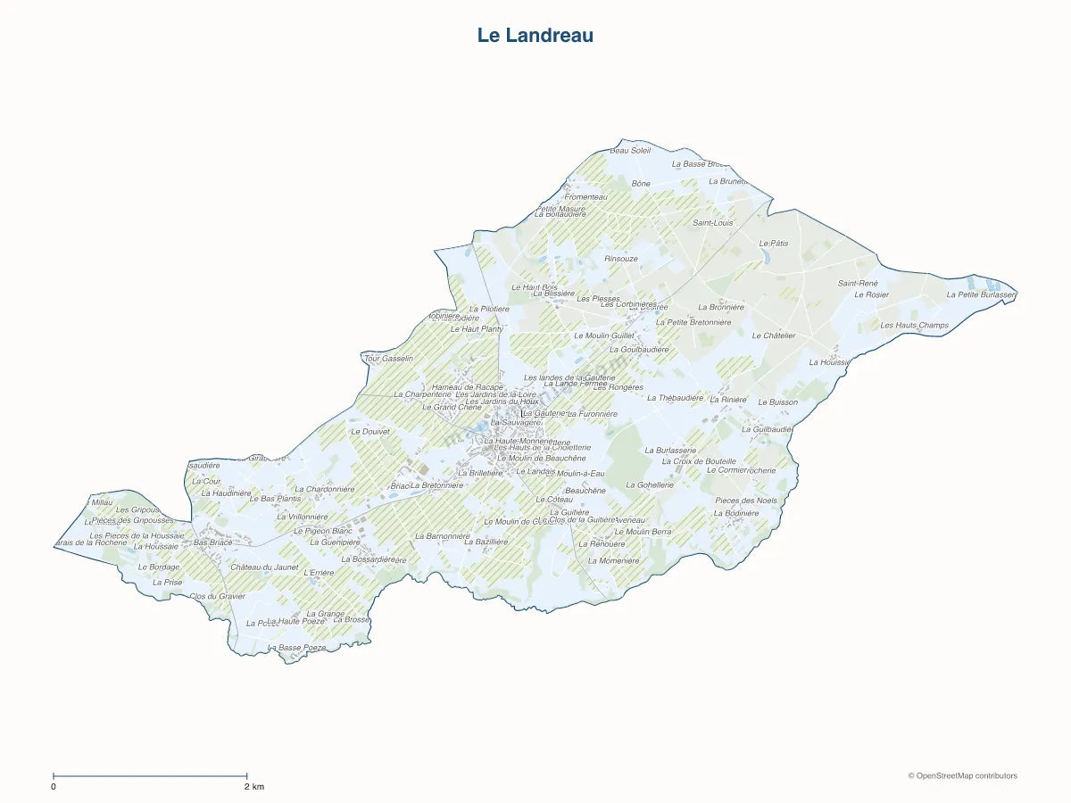 Carte de Le Landreau à personnaliser