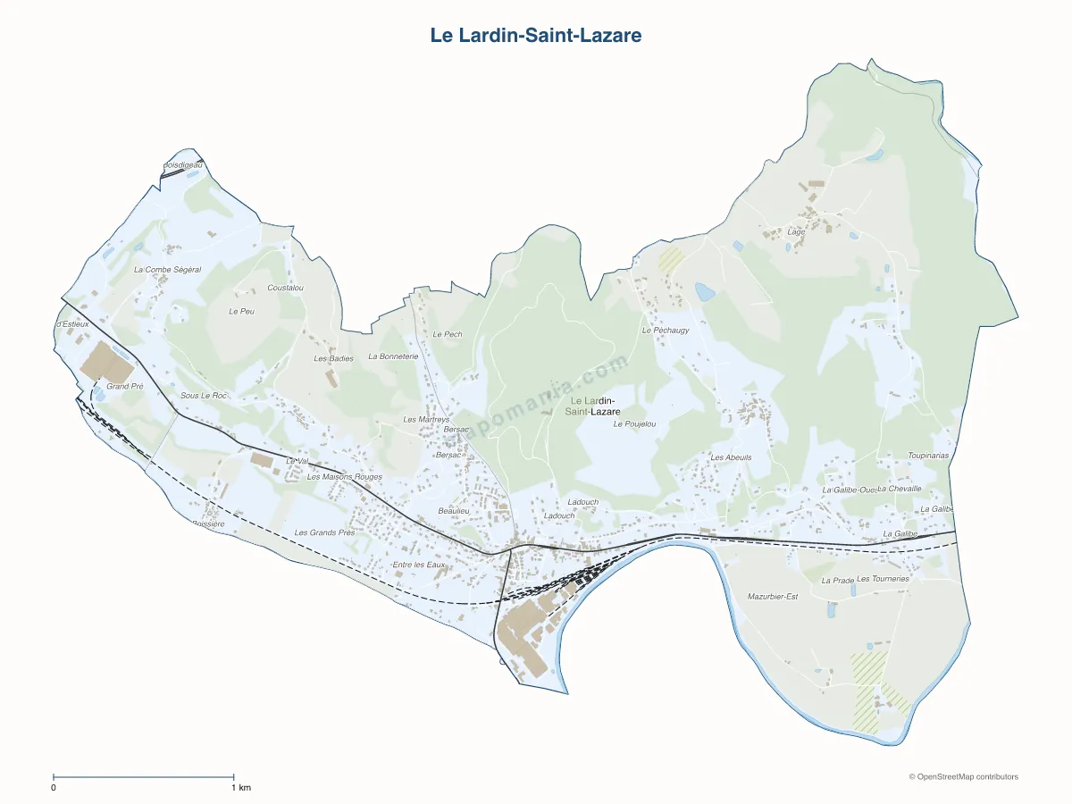 Carte de Le Lardin-Saint-Lazare à personnaliser