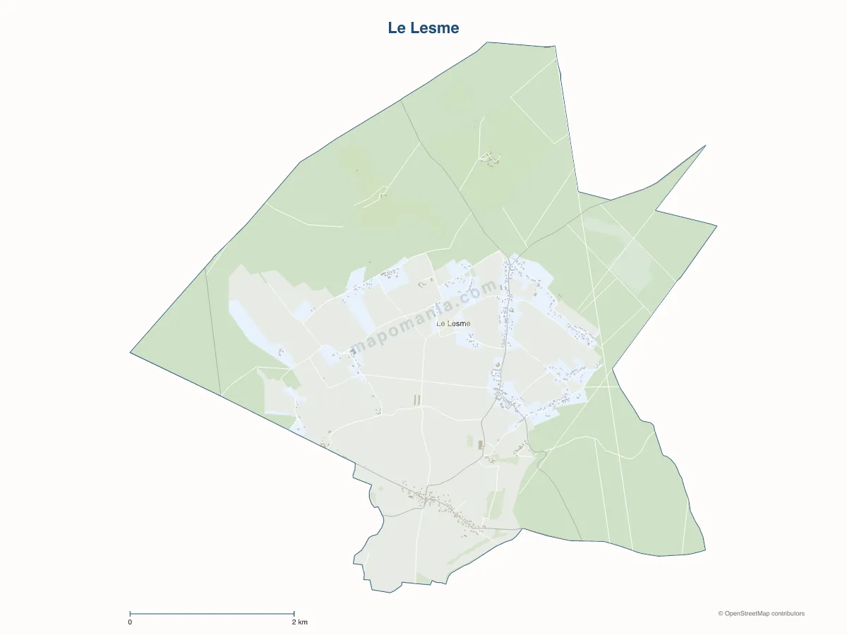 Carte de Le Lesme à personnaliser
