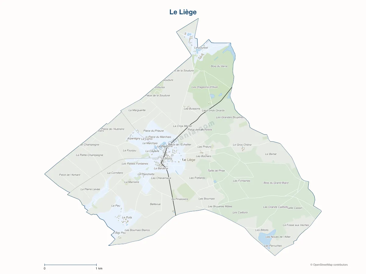 Carte de Le Liège à personnaliser