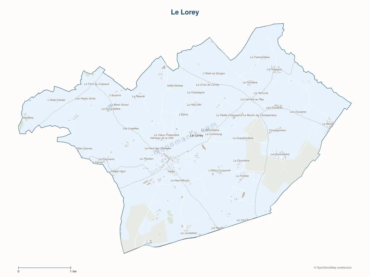 Carte de Le Lorey à personnaliser