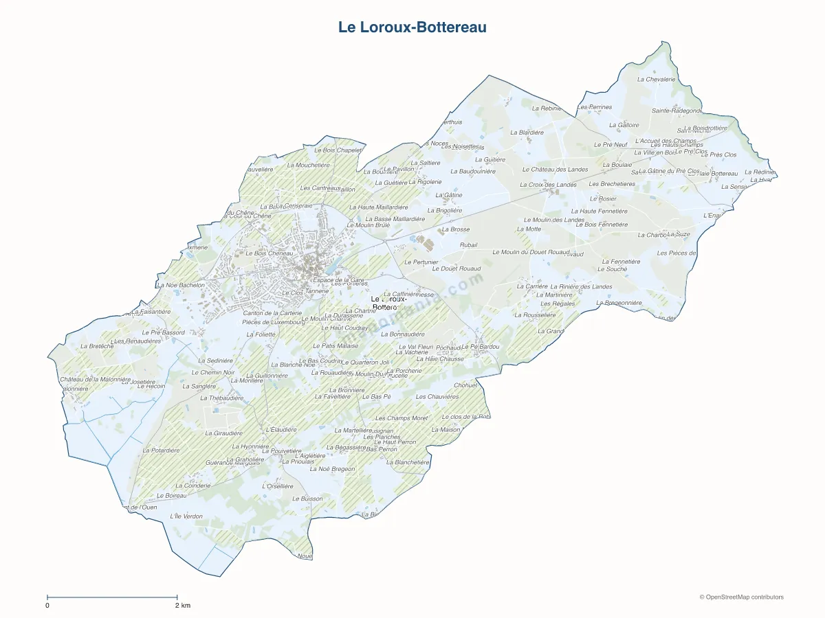 Carte de Le Loroux-Bottereau à personnaliser