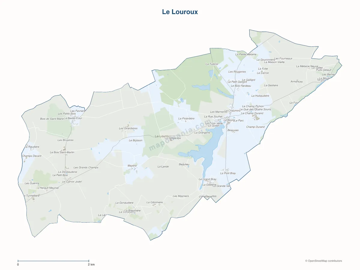Carte de Le Louroux à personnaliser