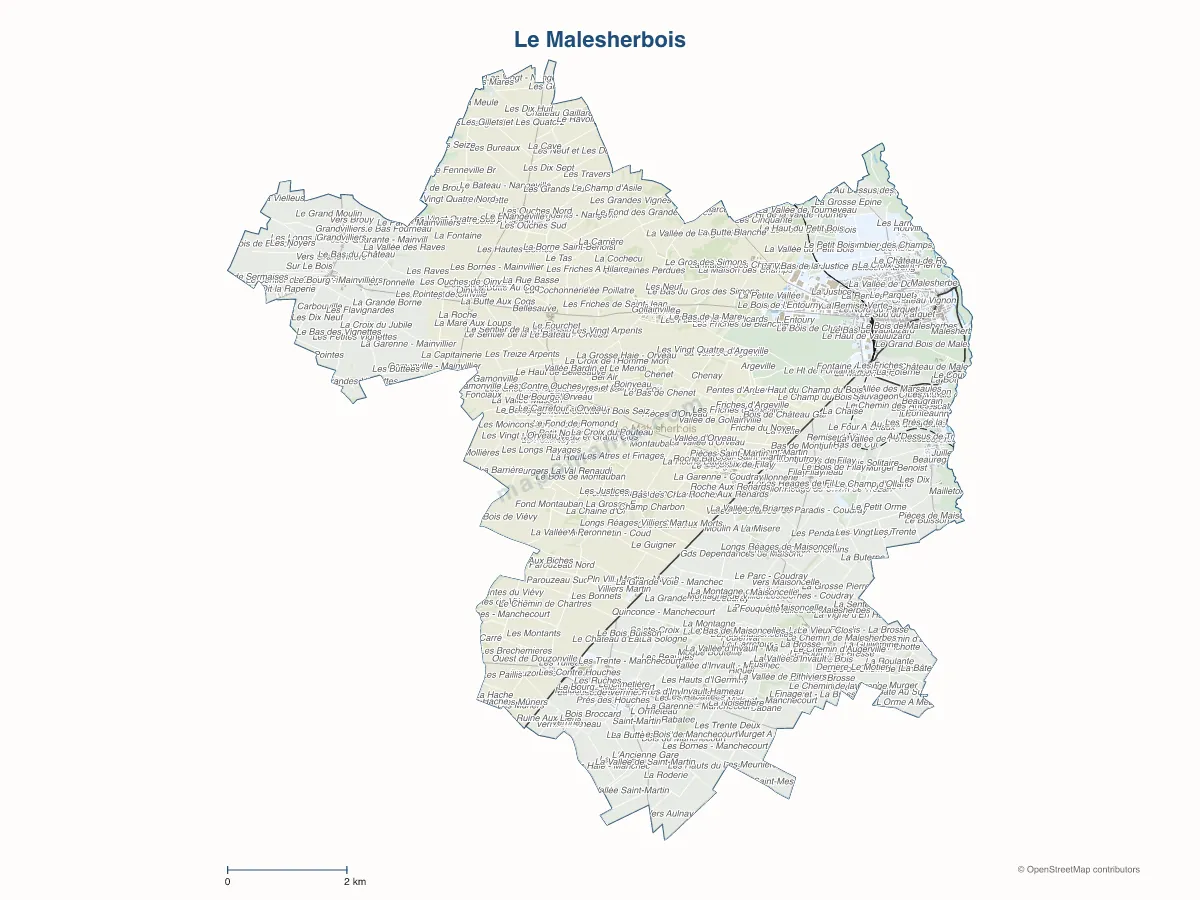 Carte de Le Malesherbois à personnaliser