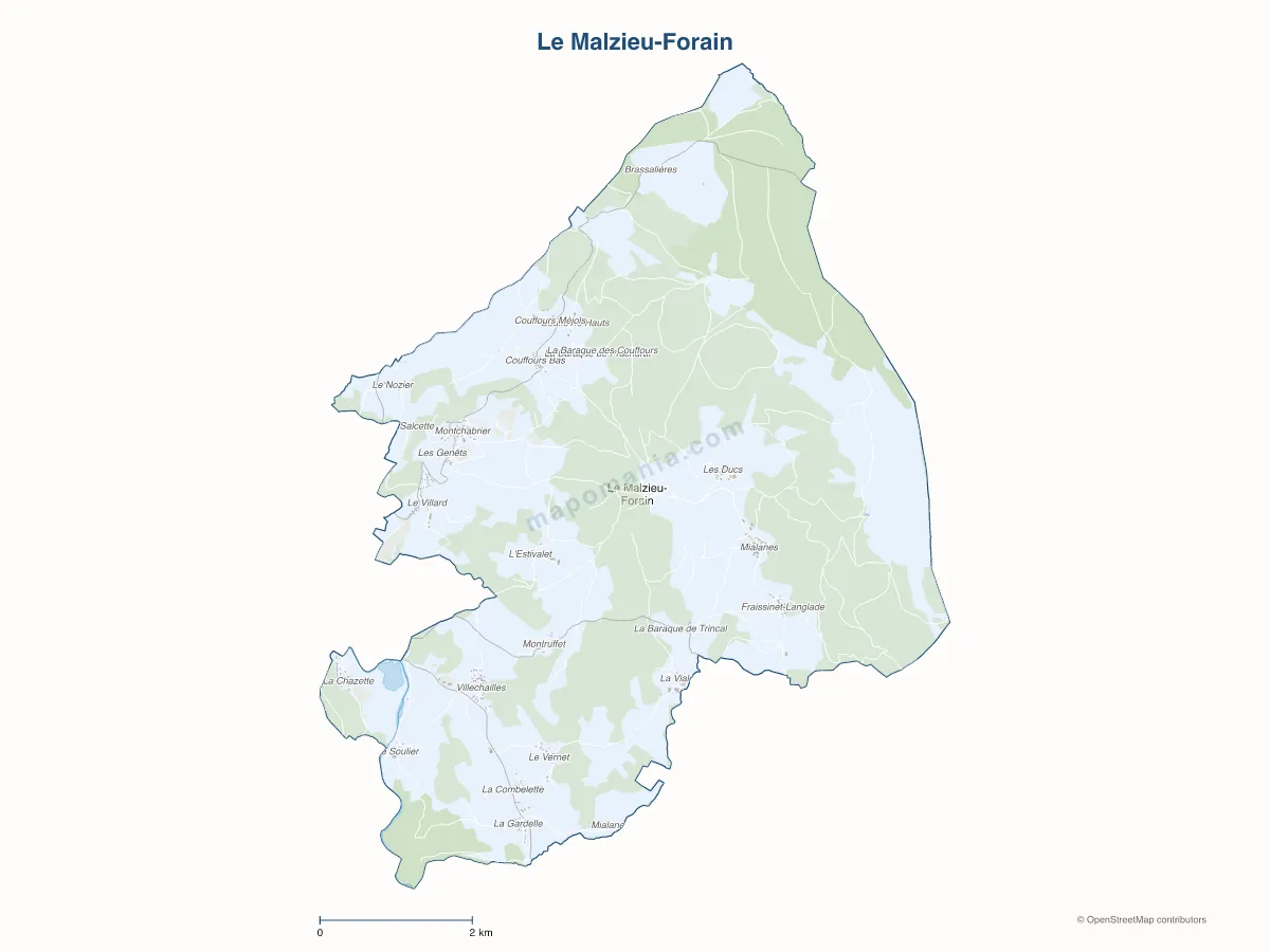 Carte de Le Malzieu-Forain à personnaliser