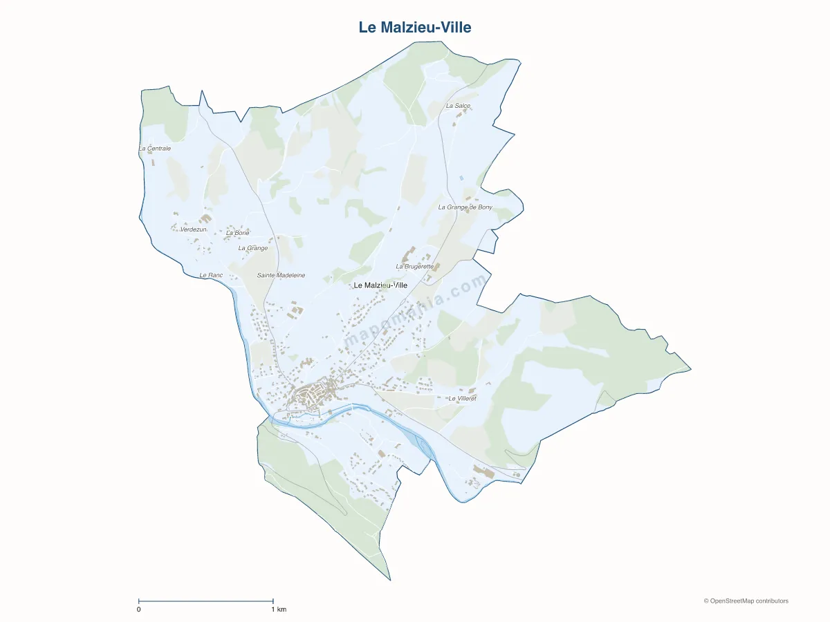 Carte de Le Malzieu-Ville à personnaliser
