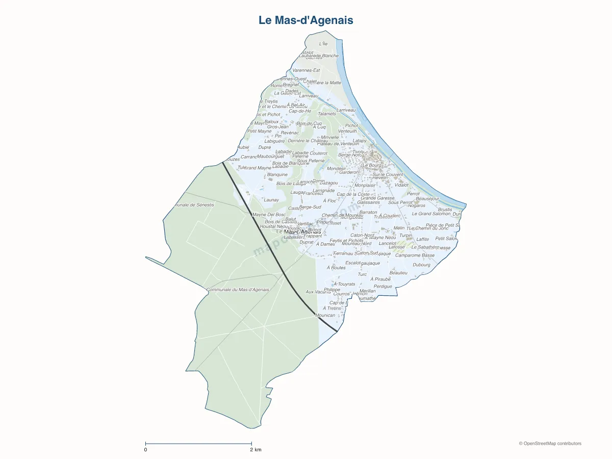 Carte de Le Mas-d'Agenais à personnaliser