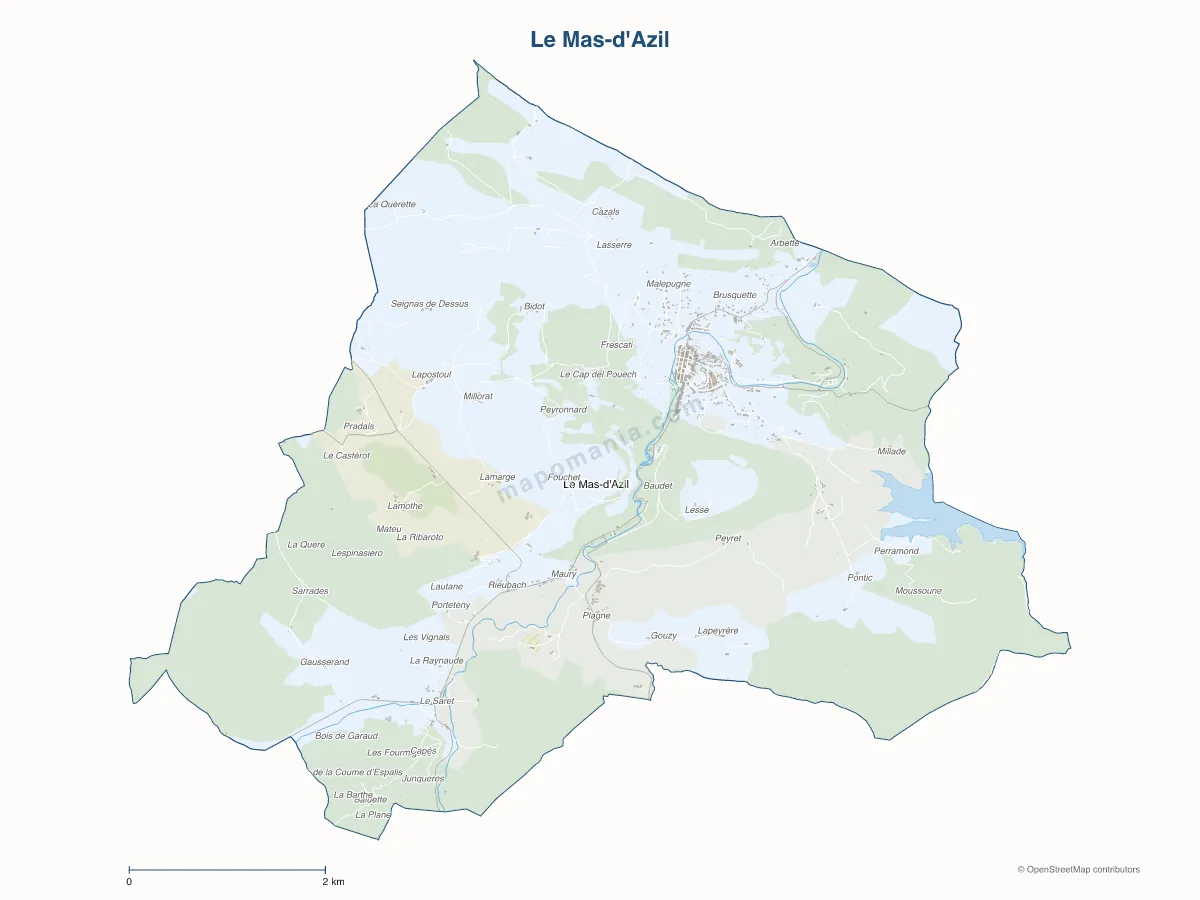 Carte de Le Mas-d'Azil à personnaliser