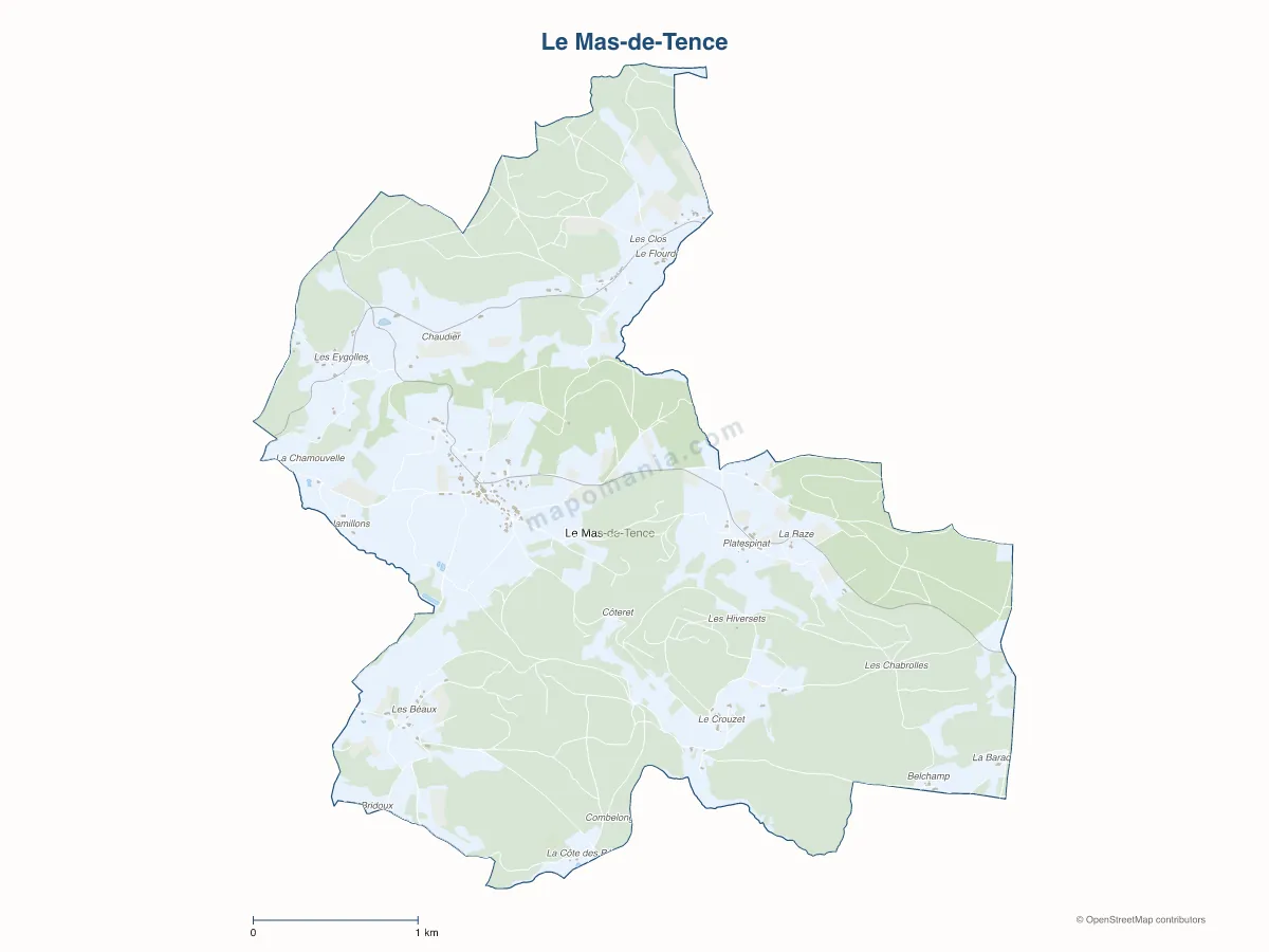Carte de Le Mas-de-Tence à personnaliser