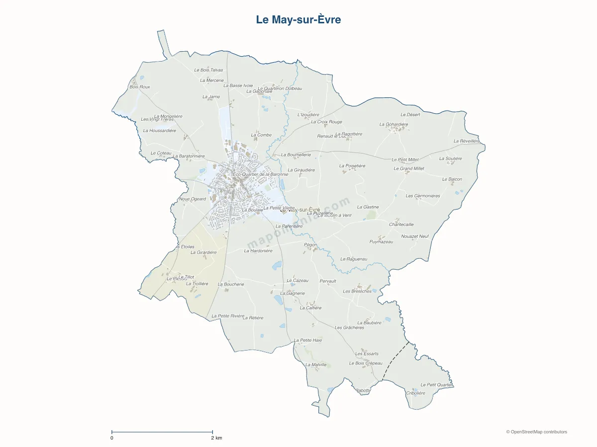 Carte de Le May-sur-Èvre à personnaliser