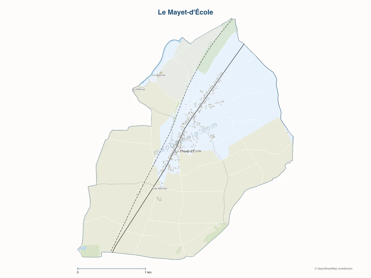 Carte de Le Mayet-d'École à personnaliser