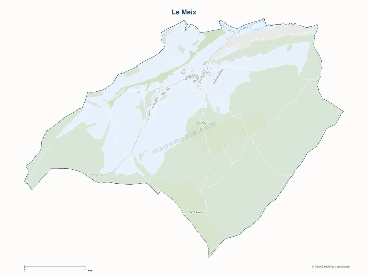 Carte de Le Meix à personnaliser