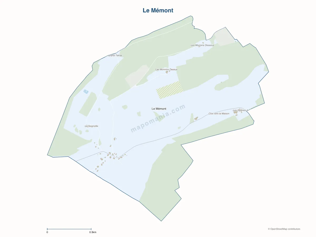 Carte de Le Mémont à personnaliser