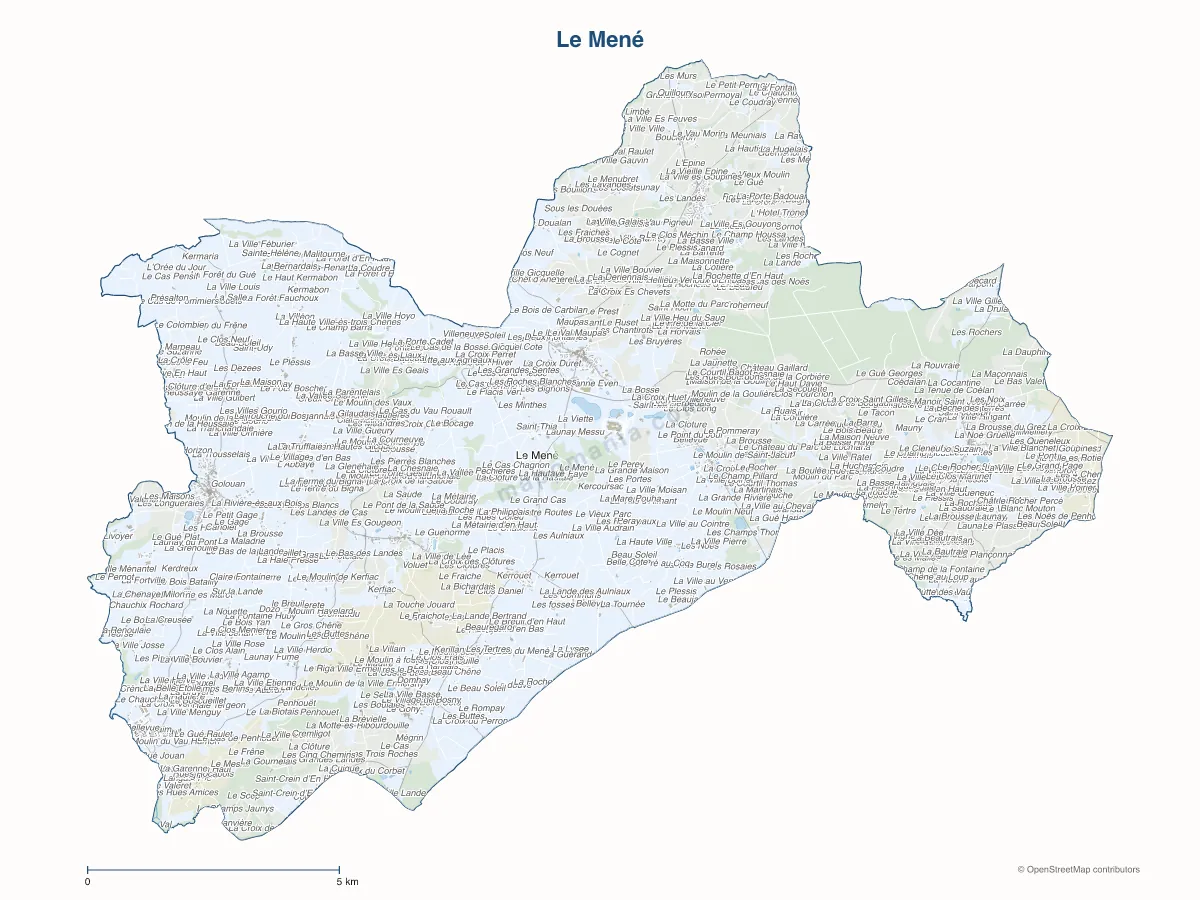 Carte de Le Mené à personnaliser