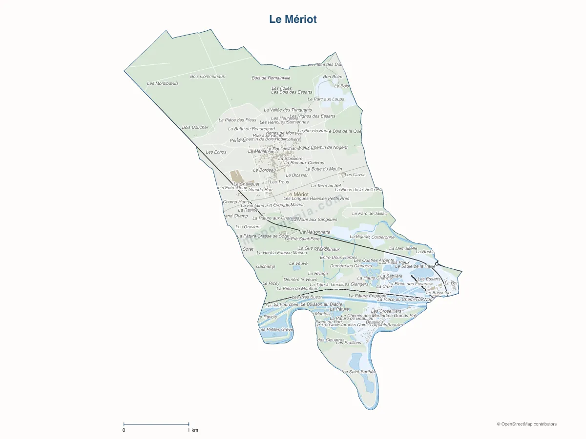 Carte de Le Mériot à personnaliser