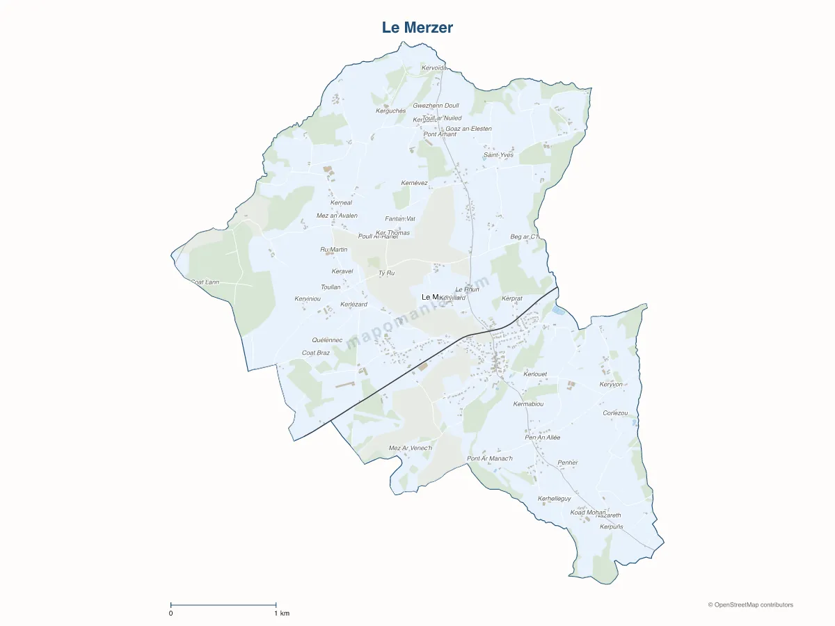 Carte de Le Merzer à personnaliser
