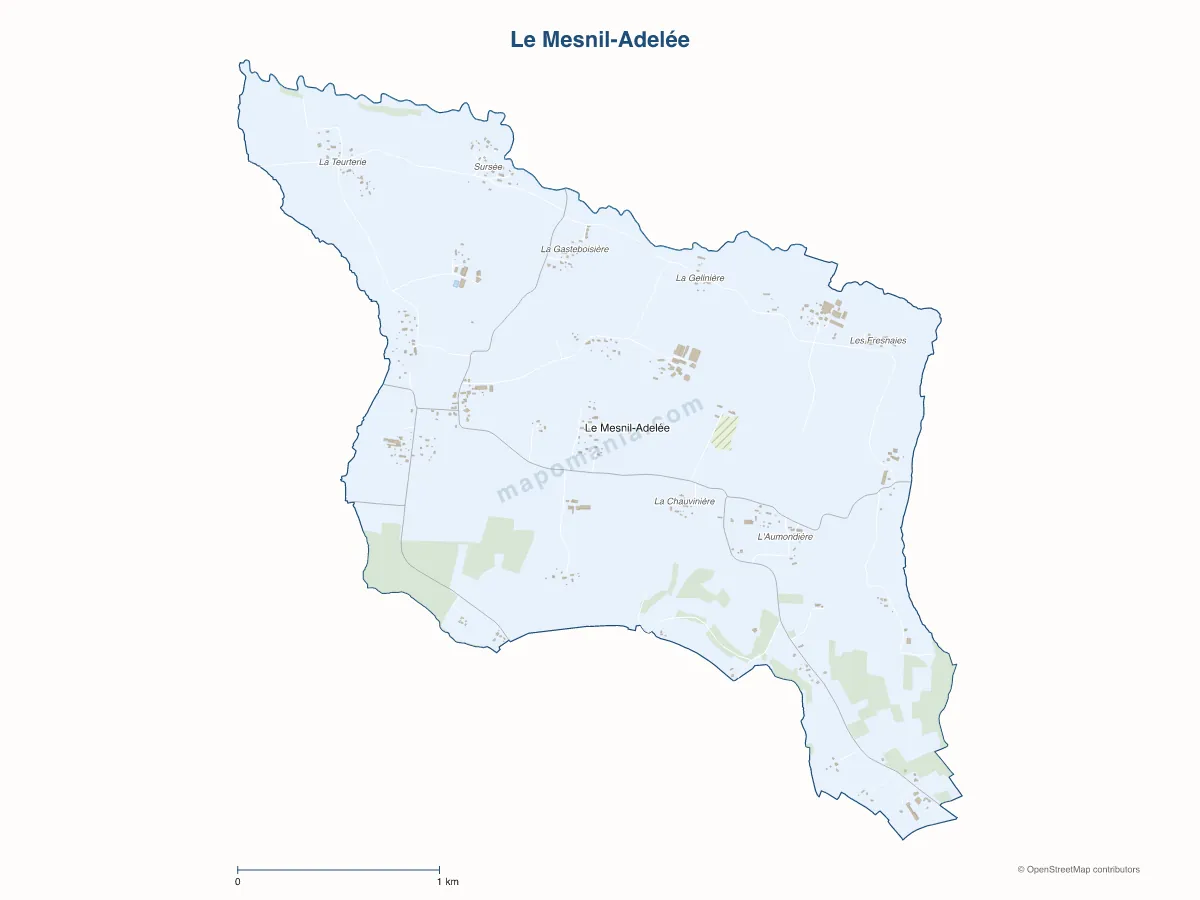Carte de Le Mesnil-Adelée à personnaliser