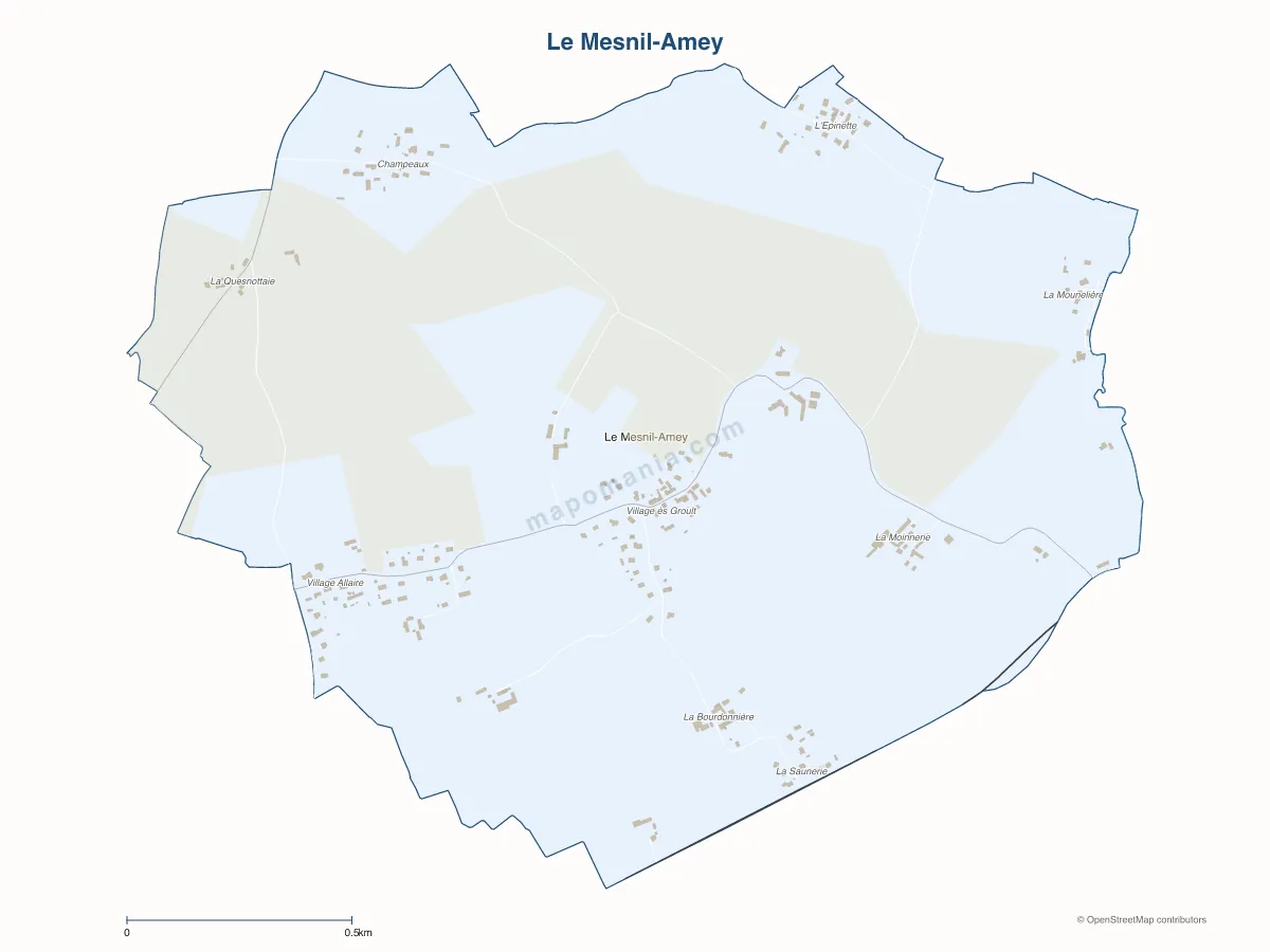 Carte de Le Mesnil-Amey à personnaliser