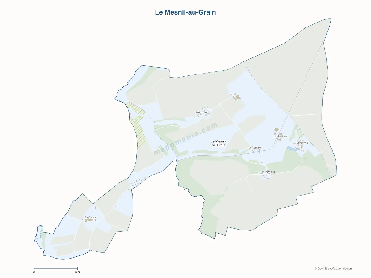 Carte de Le Mesnil-au-Grain à personnaliser