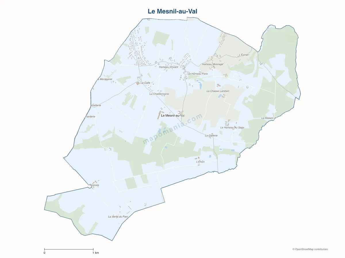 Carte de Le Mesnil-au-Val à personnaliser