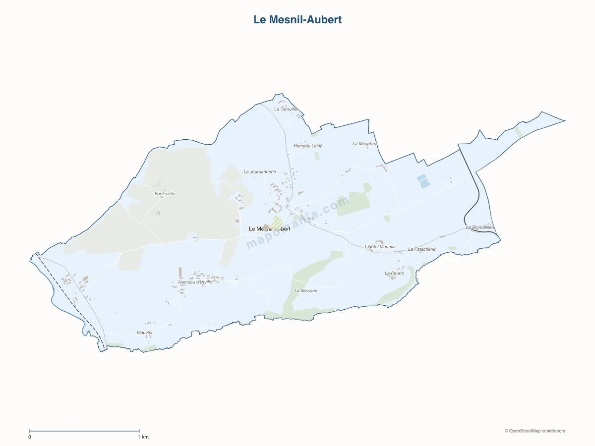 Carte de Le Mesnil-Aubert à personnaliser