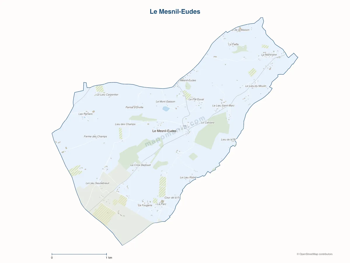 Carte de Le Mesnil-Eudes à personnaliser