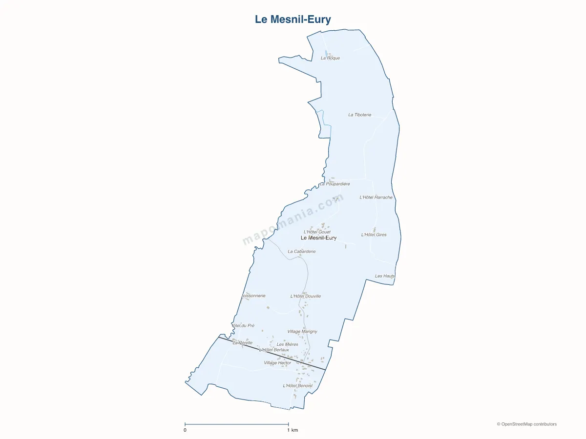 Carte de Le Mesnil-Eury à personnaliser