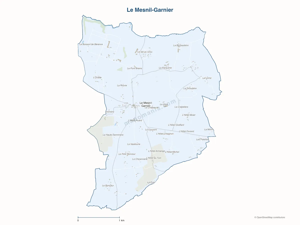 Carte de Le Mesnil-Garnier à personnaliser