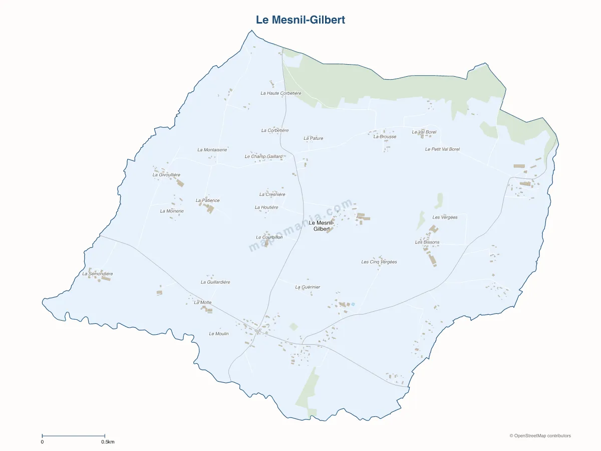 Carte de Le Mesnil-Gilbert à personnaliser