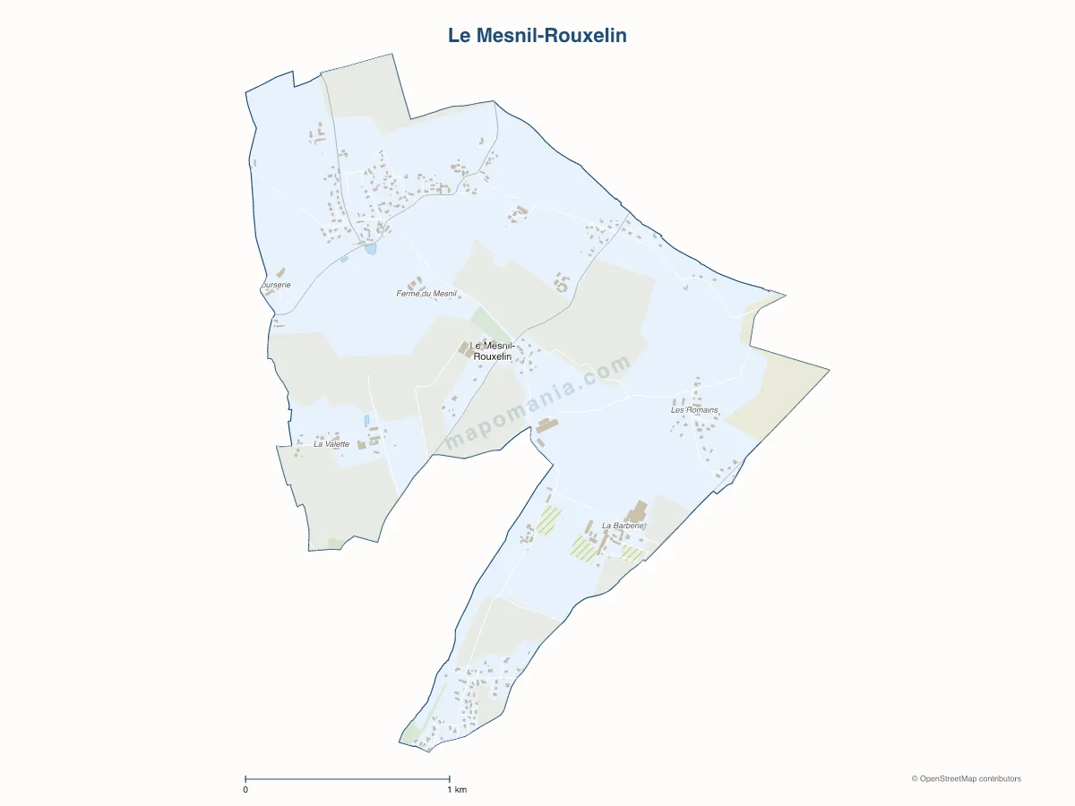 Carte de Le Mesnil-Rouxelin à personnaliser