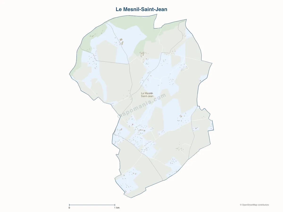 Carte de Le Mesnil-Saint-Jean à personnaliser