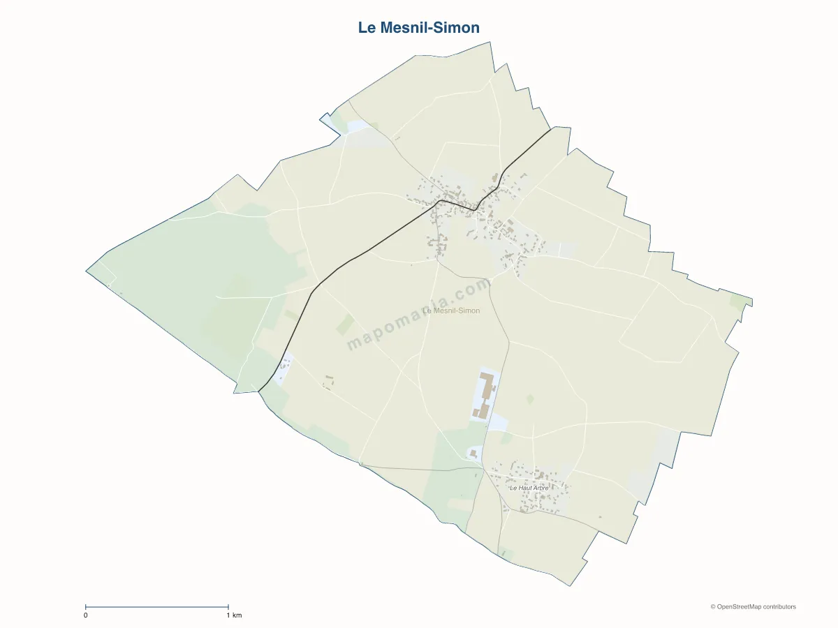 Carte de Le Mesnil-Simon à personnaliser