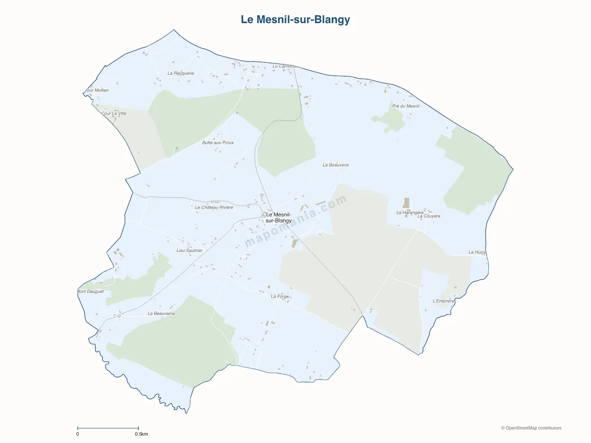 Carte de Le Mesnil-sur-Blangy à personnaliser