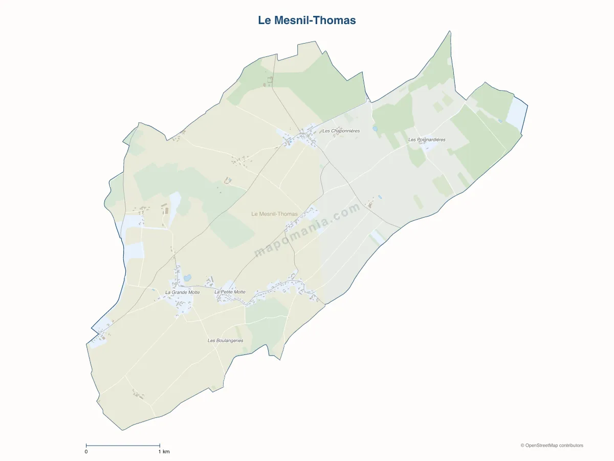 Carte de Le Mesnil-Thomas à personnaliser