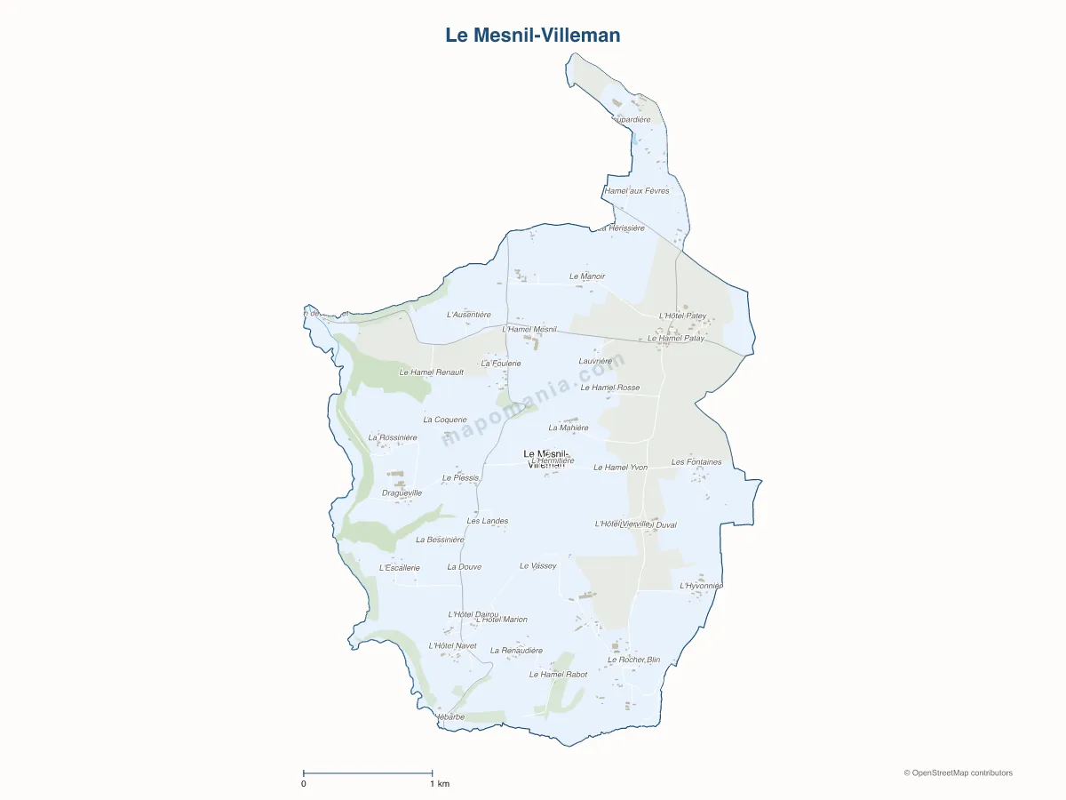 Carte de Le Mesnil-Villeman à personnaliser