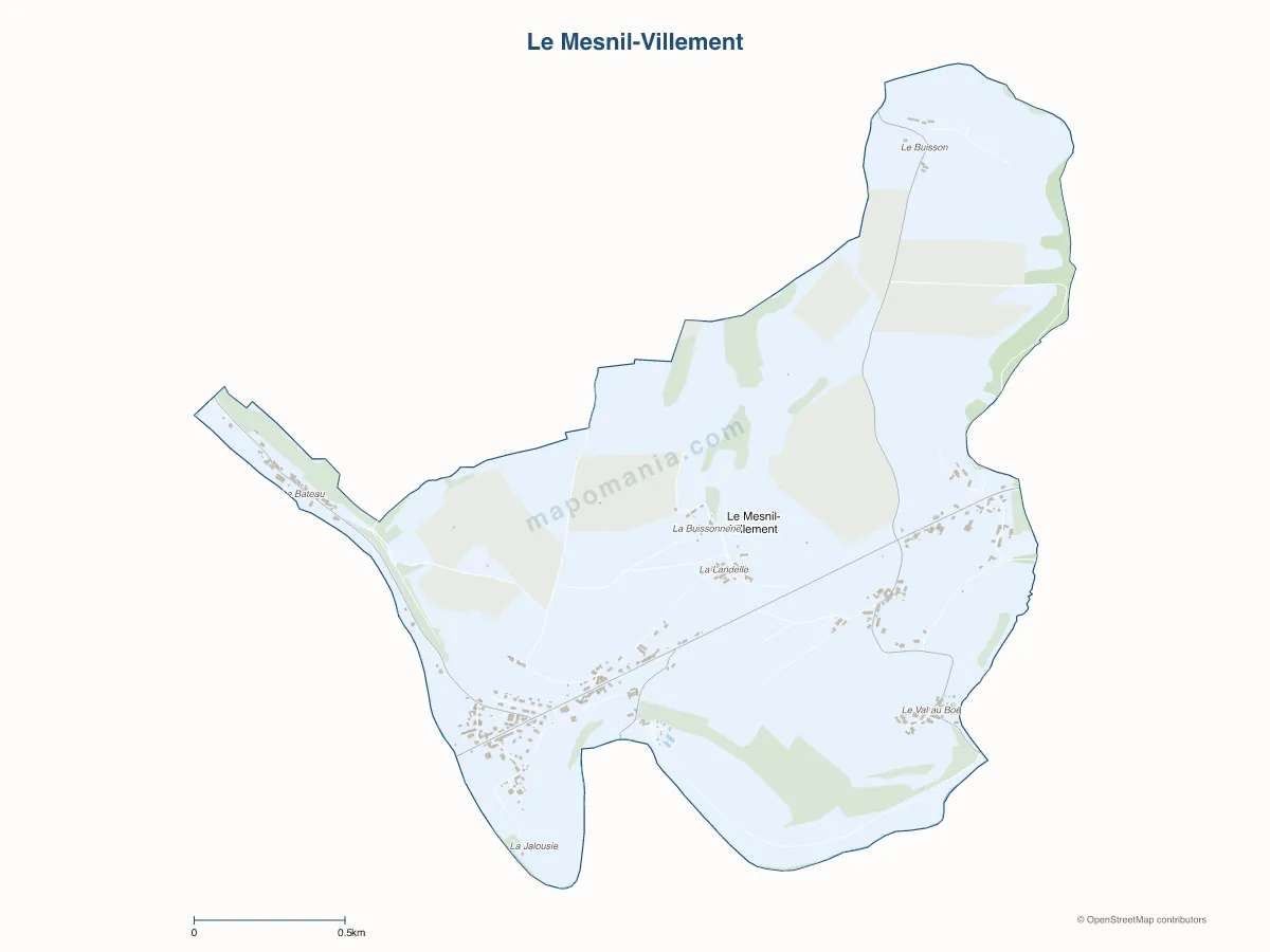 Carte de Le Mesnil-Villement à personnaliser