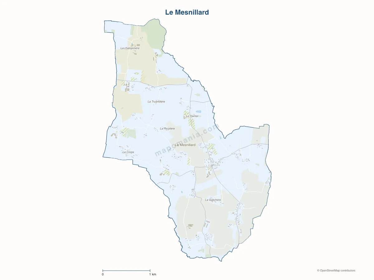 Carte de Le Mesnillard à personnaliser
